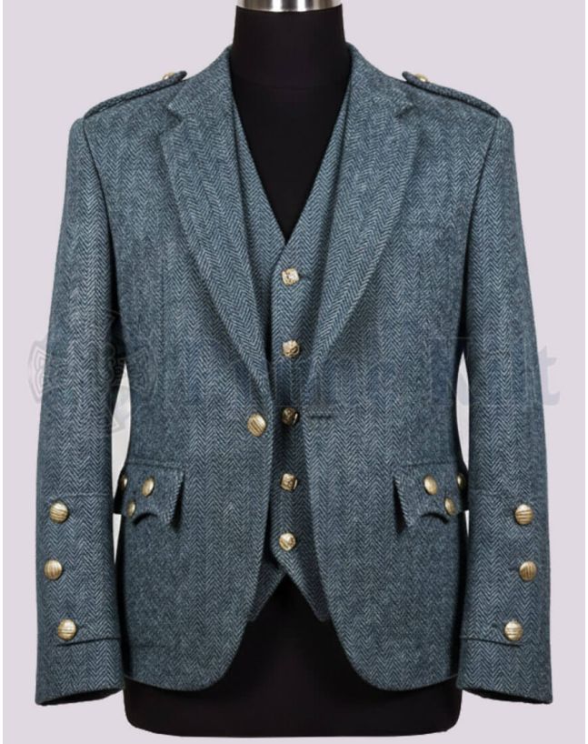 Blue Tweed Kilt Jacket