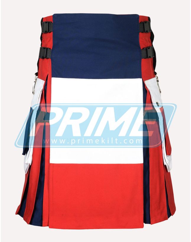 French Patriot Cotton Hybrid Utility Kilt