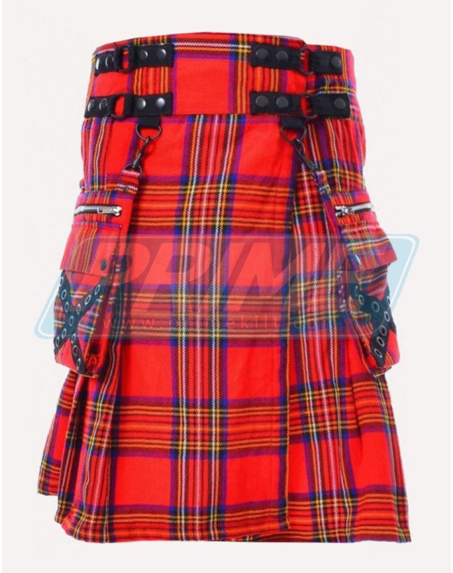 Gothic Style Royal Stewart Tartan Kilt