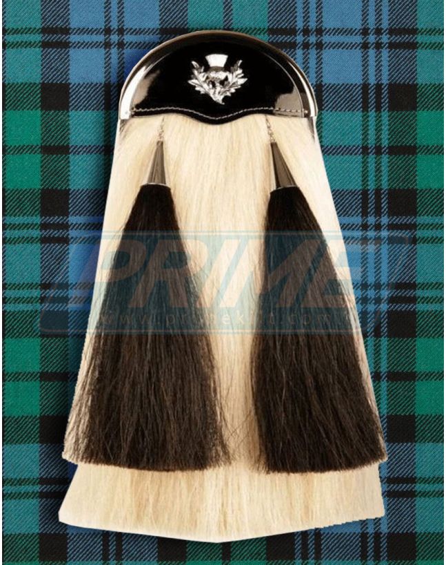 Leather Patent Cantle Horsehair Sporran