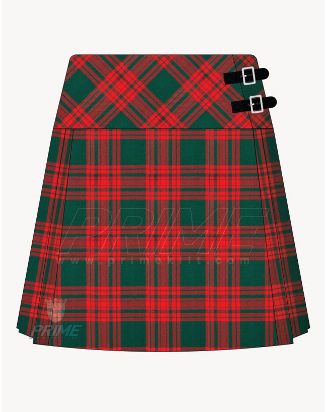Menzies Green Modern Tartan Kilt For Women