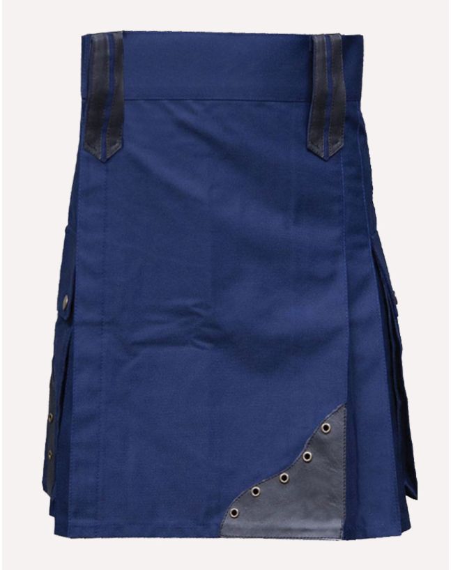 Modern Navy Blue Utility Kilt