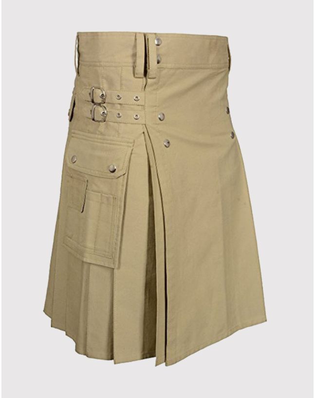 New Khaki Utility Kilt for Men