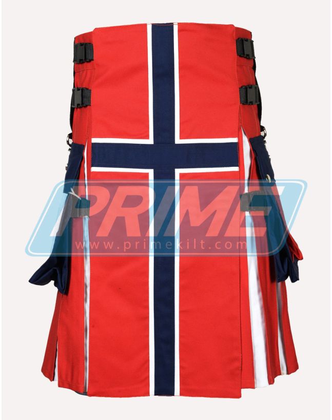 Norwegian Flag Cotton Hybrid Utility Kilt