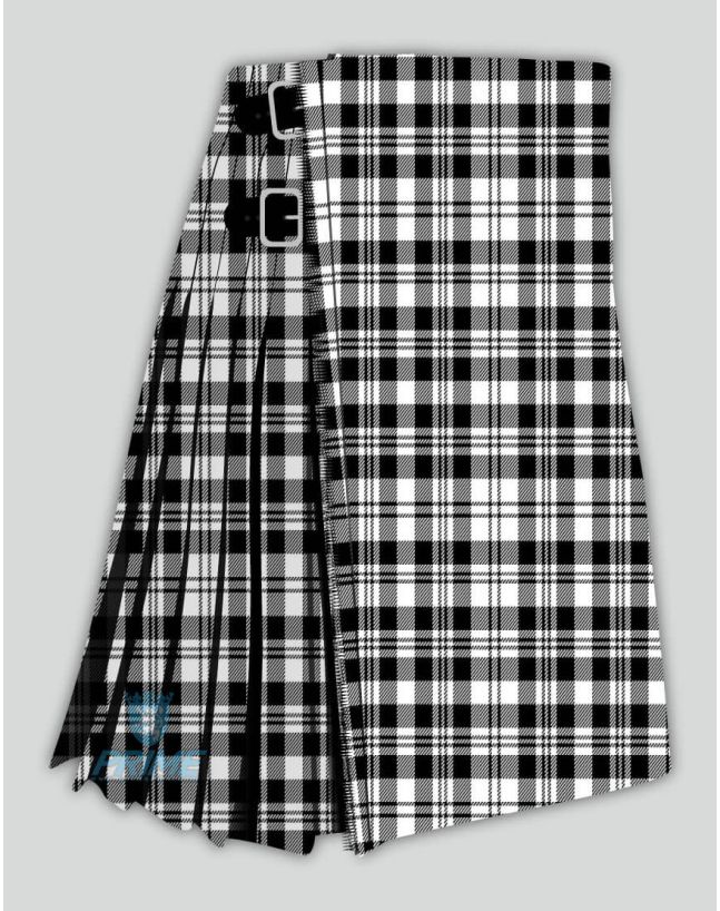 Scott Black and White Tartan Kilt