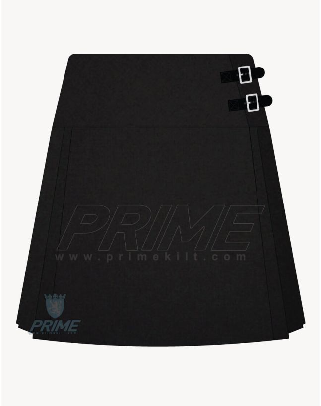 Solid Black Kilt For Women