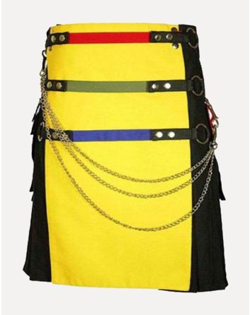 black and yellow fashion hybrid kilt