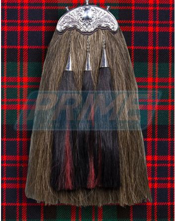 Brown Horsehair Cantle Silver Sporran