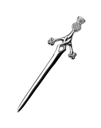 Deluxe Claymore Thistle Head Kilt Pin
