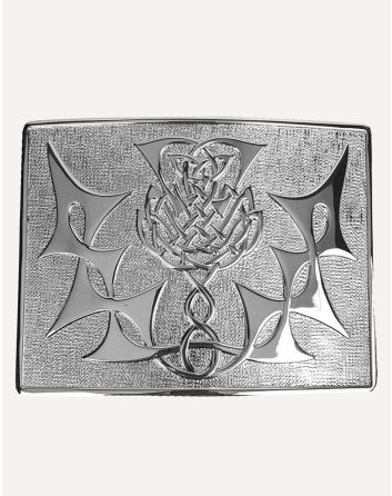 Highland Thistle Silver Chrome Belt Buckle