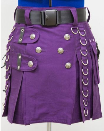 Women Purple Fashion Utility Kilt