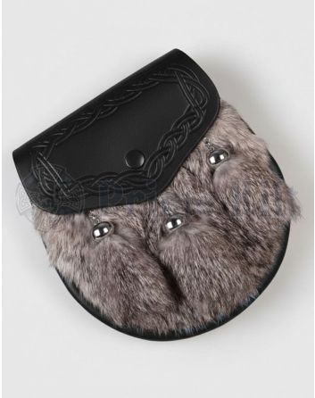 Rabbit Fur Sporran Black