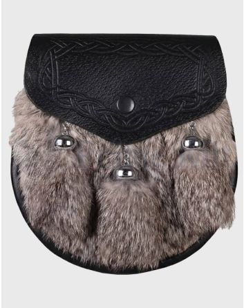 Rabbit Fur Sporran Black