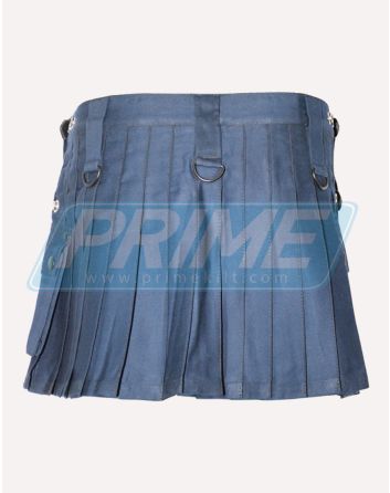 Short Womens Navy Four Straps Utility Kilt