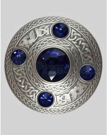 Silver Plaid Brooch