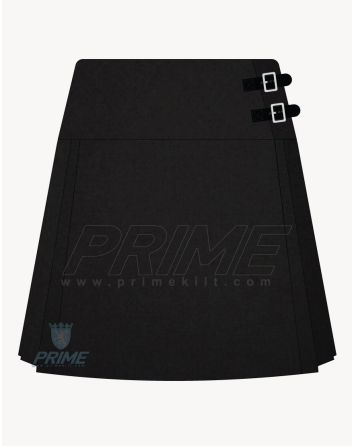 Solid Black Kilt For Women