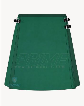 Solid Green Tartan Kilt for Women