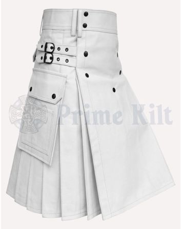 White Leather Kilt