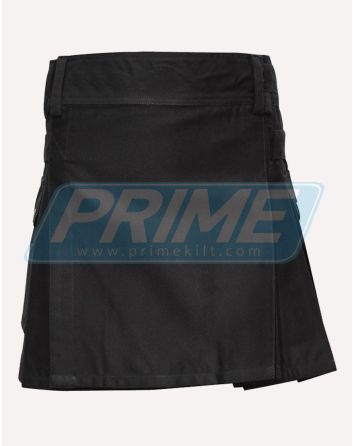 Womens Black Sour Straps Utility Kilt